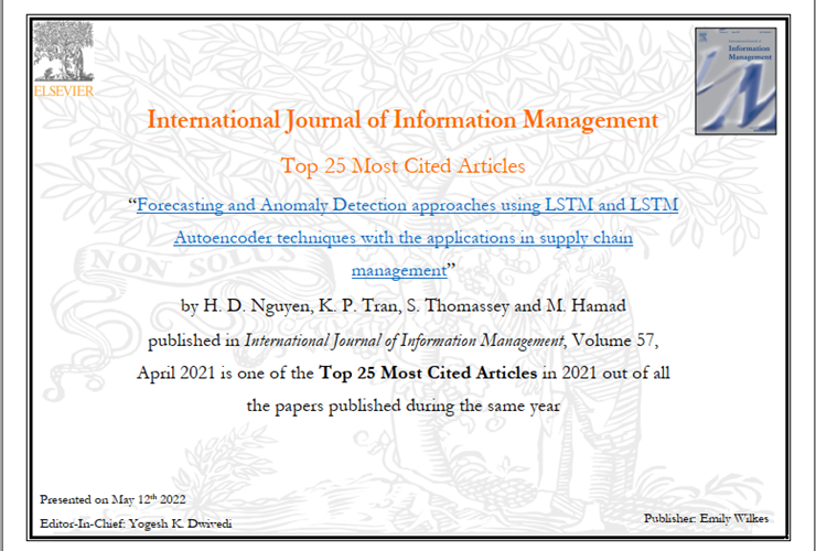TOP 25 Most Cited Articles for the International Journal of Information Management (ELSEVIER) in 2021